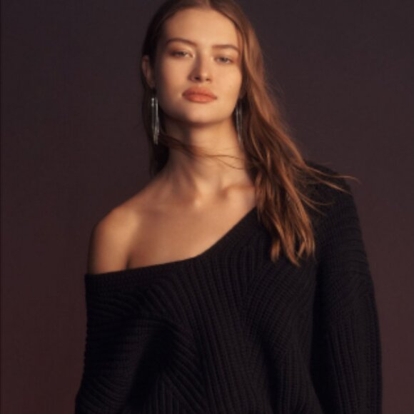 Brand New Maeve V-Neck Textured Sculptured Sweater - Picture 3 of 10